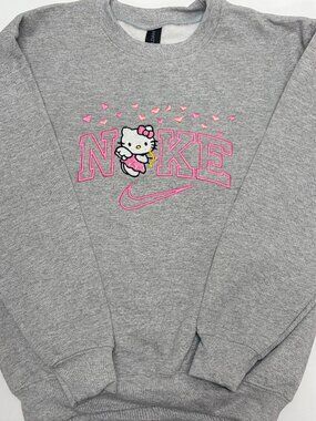 Nike Hello Kitty Sweatshirt YOUTH Embroidered Kids Unisex Crewneck Gift Hearts